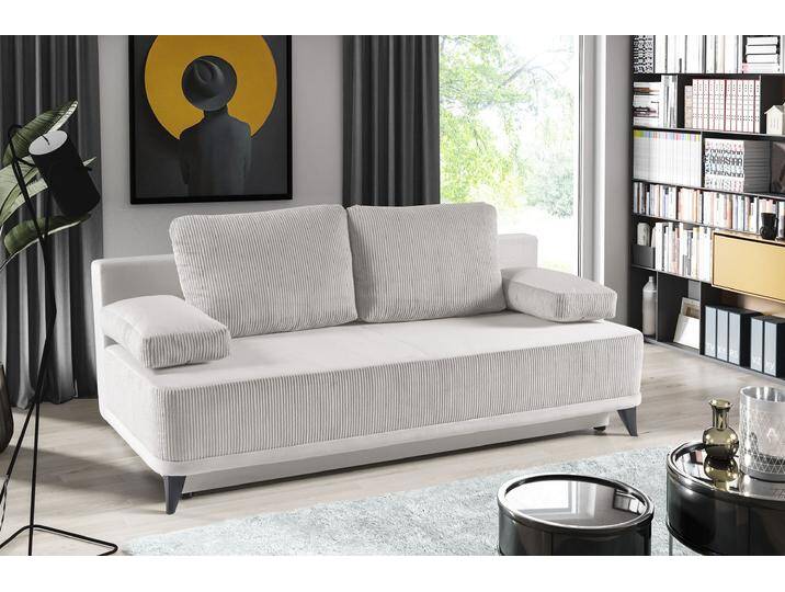 Schlafsofa WERK2 Rosso Breite 204, Liegefläche 140/200cm. aktueller Cord Materialmix , beige (sand), B:200cm H:93cm T:95cm, 100% Polyester, 90% Polyester, 10% Nylon, Sofas, 2-Sitzer Sofa und Schlafcouch mit Federkern & Bettkasten von BAUR