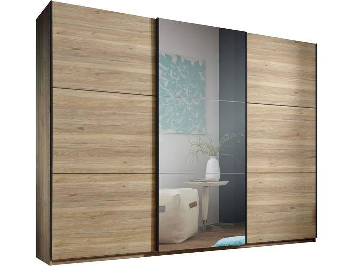 Schwebetürenschrank SCHLAFKONTOR Bravo Kleiderschrank, Schiebetürenschrank , mauvella oak, B:270cm H:210cm T:60cm, Holzwerkstoff, Schränke, mit Spiegeltür, wahlweise mit Zubehör von BAUR