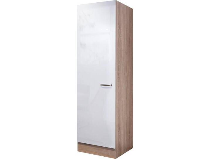 Seitenschrank FLEX-WELL Florenz , weiß (hochglanz weiß, sonoma eiche), B:50cm H:200cm T:57cm, Holzwerkstoff, Schränke, (B x H x T) 50 x 200 x 57 cm, für viel Stauraum von BAUR