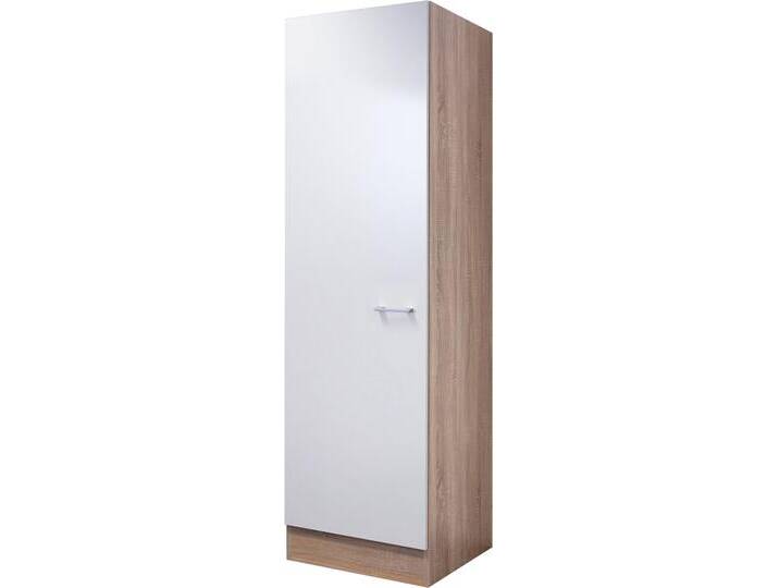 Seitenschrank FLEX-WELL Samoa , weiß (weiß, sonoma eiche), B:50cm H:200cm T:57cm, Spanplatte, Schränke, (B x H x T) 50 x 200 x 57 cm, für viel Stauraum von BAUR