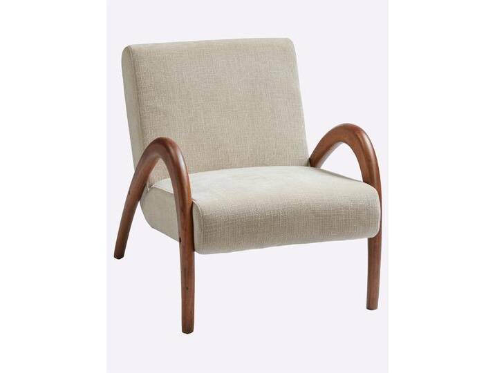 Sessel, beige, B:64,5cm H:73cm T:82cm, 100% Polyester, Füße:100% Gummibaum, Gestell:100% Gummibaum, Sessel, Einzelsessel Loungesessel von BAUR