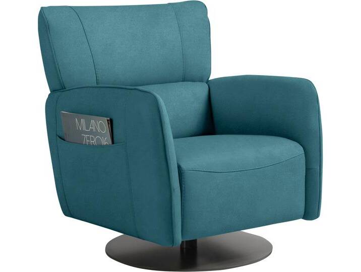 Sessel EGOITALIANO Honey , blau (teal), B:74cm H:85cm T:85cm, Sessel, Einzelsessel, inkl. seitlicher Einstecktasche, drehbar und mit Wipp-Funktion von BAUR