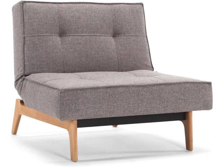 Sessel INNOVATION LIVING ™ Splitback , grau, B:90cm H:79cm T:95cm, Strukturstoff fein u00bbSoftu00ab (100% Polyester), Strukturstoff grob u00bbMIXED DANCEu00ab (100% Polyester), Strukturstoff weich u00bbCoastalu00ab (100% Polyester), Webstoff fein u00bbFLASHTEXu00ab (100% Polyester), Samtstoff u00bbVelvetu00ab (100% Polyester), Sessel, mit Eik Beine, in skandinavischen Design von BAUR