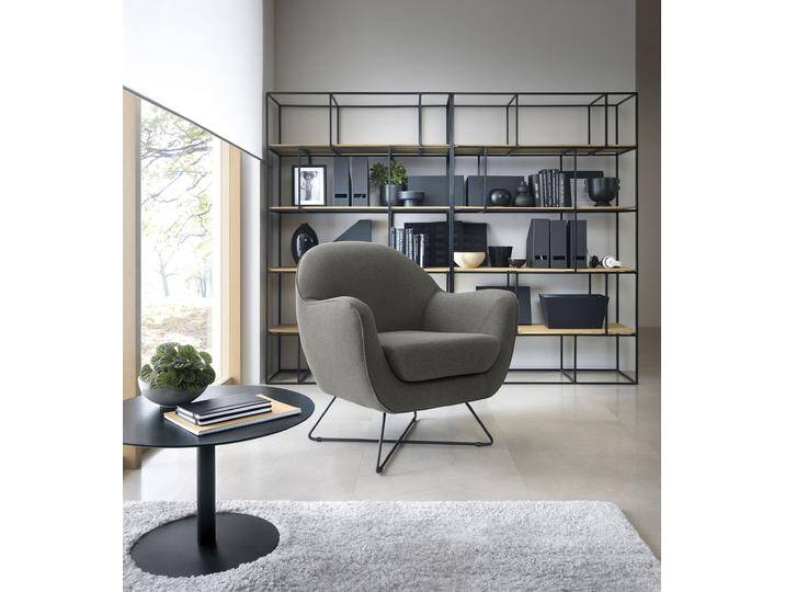 Sessel TRENDMANUFAKTUR Evora, Loungesessel, Designsessel , grau (stone), B:83cm H:85cm T:80cm, 92% Polyester, 8% Nylon, Sessel, in zeitlosem Stil mit modernem Metallgestell von BAUR