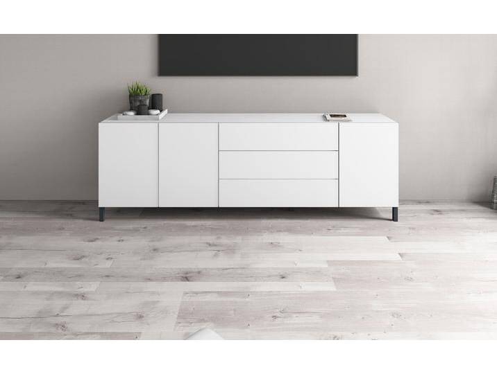 Sideboard BORCHARDT MÖBEL, schwarz (schwarz matt), B:190cm H:62cm T:35cm, Spanplatte, Sideboards, Metallfüße, grifflose Optik von BAUR