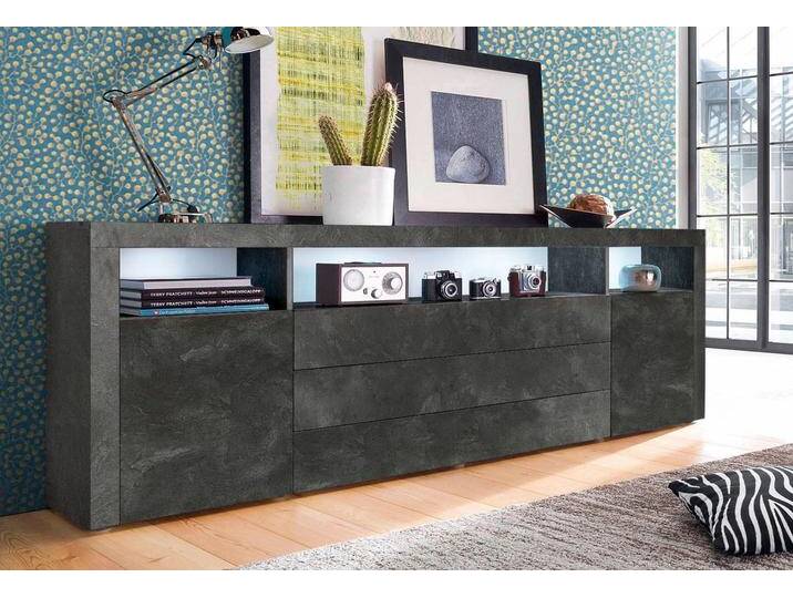 Sideboard BORCHARDT MÖBEL Santa Fe , grau (schiefer), B:200cm H:72cm T:35cm, Holzwerkstoff, Spanplatte, Sideboards, Breite 200 cm von BAUR