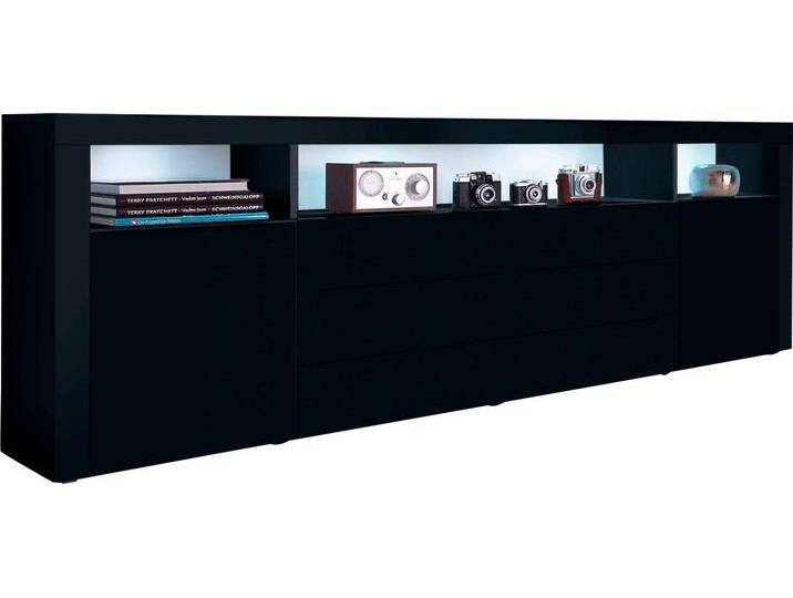 Sideboard BORCHARDT MÖBEL Santa Fe , schwarz (schwarz matt mit perlstruktur), B:200cm H:72cm T:35cm, Holzwerkstoff, Spanplatte, Sideboards, Breite 200 cm von BAUR