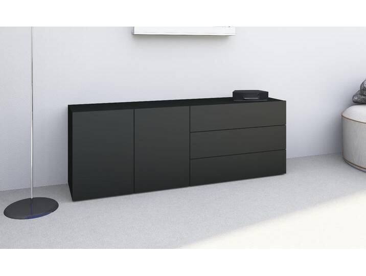 Sideboard BORCHARDT MÖBEL Sophia , schwarz (schwarz matt), B:152cm H:53cm T:35cm, Spanplatte, Sideboards, Breite 152 cm,, stehend und hängend montierbar von BAUR