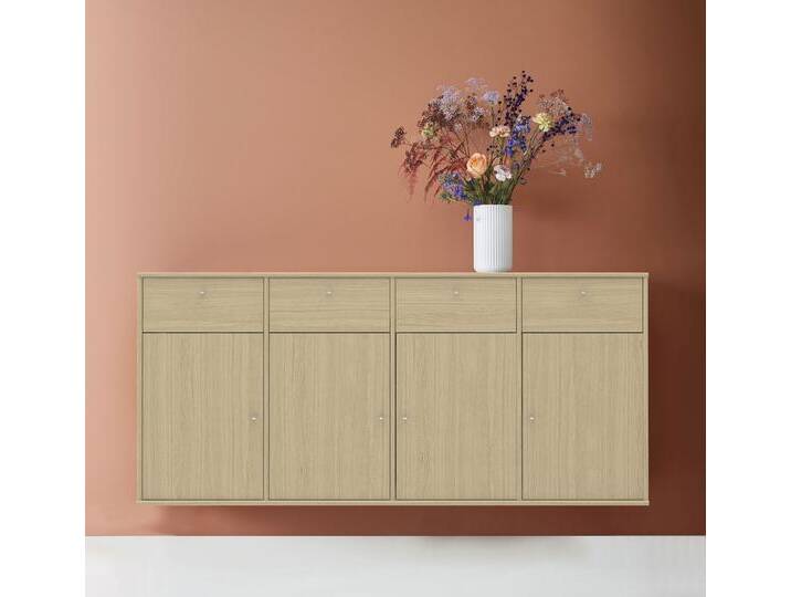 Sideboard HAMMEL FURNITURE Mistral, Hochwertig Schrank, hängend/stehend montierbar , weiß (eiche weiß pigmentiert), B:177cm H:80cm T:42cm, Sideboards, mit Türen und Schubladen, B: 177 cm, anpassungsbar Designmöbel von BAUR