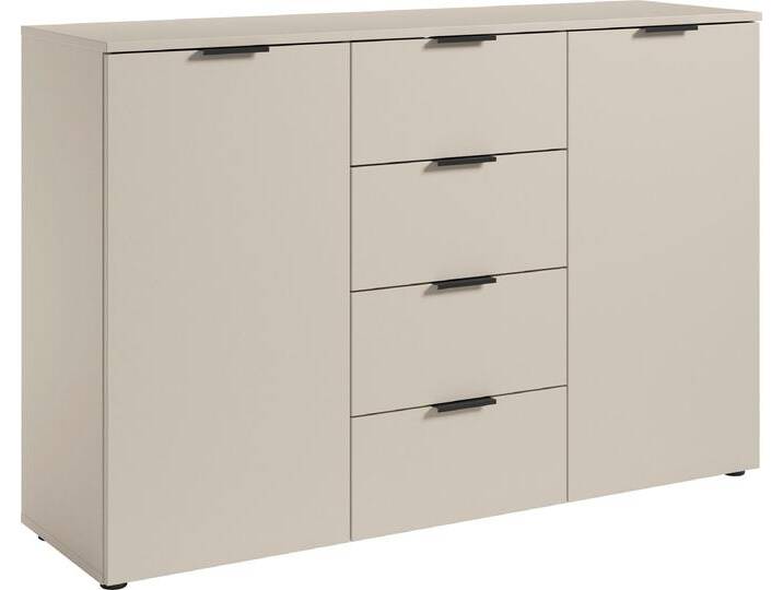 Sideboard HBZ Linz Kommode, BxHxT 135x90x40cm , beige (kaschmir), B:135cm H:90cm T:40cm, Holzwerkstoff, Sideboards, Breite 135cm,Lip-Griff, Melaminbeschichtung von BAUR