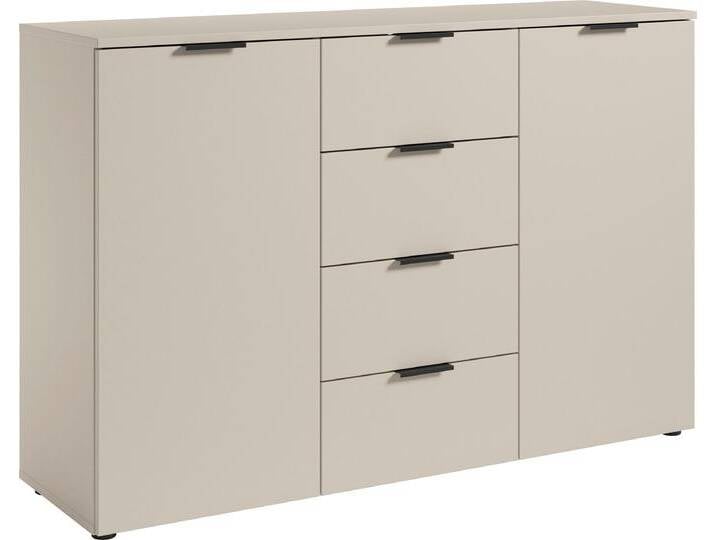 Sideboard HBZ Linz Kommode, BxHxT 135x90x40cm , beige (kaschmir), B:135cm H:90cm T:40cm, Holzwerkstoff, Sideboards, Breite 135cm,Lip-Griff, Melaminbeschichtung von BAUR