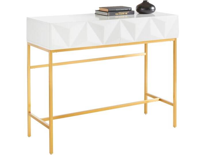 Sideboard LEONIQUE Minfi, TOPSELLER, OTTOs Choice , weiß, Sideboards, in 3D-Optik, Konsolentisch mit goldfarbenem Metallgestell Sideboard LEONIQUE Minfi, TOPSELLER, OTTOs Choice , weiß, Sideboards, in 3D-Optik, Konsolentisch mit goldfarbenem Metallgestell von BAUR