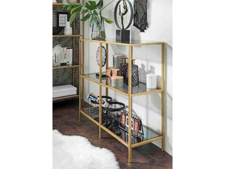 Sideboard PAROLI Regal , gold, B:100cm H:93cm T:36cm, Sideboards, Grauglas von BAUR