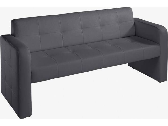 Sitzbank EXXPO - SOFA FASHION Barista Küchensofa, kompakte Stellmaße, Sitzhöhe 49cm , grau (anthrazit), B:182cm H:82cm T:68cm, Carabu (50%Polyester, 35%Polyacryl, 15%Polyamid), Sitzbänke, Essbank Polsterbank, mit Rückenlehne von BAUR
