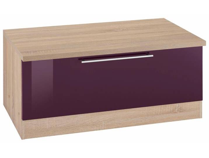 Sitzbank KOCHSTATION KS-Samos , lila (aubergine hochglanz, eiche sonoma), B:100cm H:47cm T:60cm, Sitzbänke von BAUR