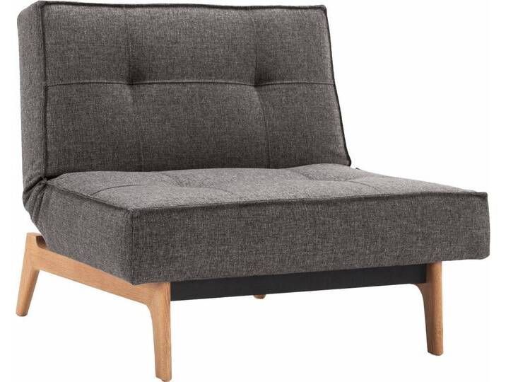 Sofa INNOVATION LIVING ™ Splitback Eik , grau (dunkelgrau), B:90cm H:79cm T:90cm, Baumwolle Canvas-Optik (100% Baumwolle);Struktur fein (100% Polyester), Sofas, in scandinavischem Design von BAUR