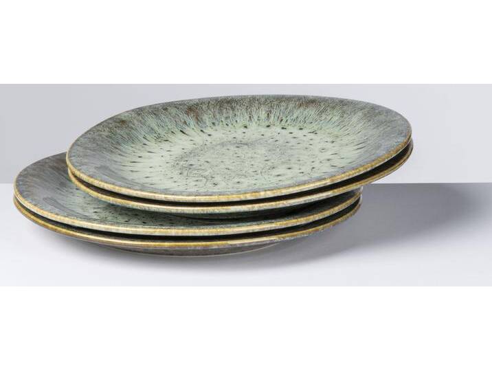 Speiseteller GIPFELSTÜCK Flussufer , blau (blau,türkis, braun), B:26,5cm Ø:26,5cm, Steinzeug, Speiseteller, Reaktivglasur, außergewöhnlicher, visueller Farbverlauf, Ø 26,5 cm von BAUR