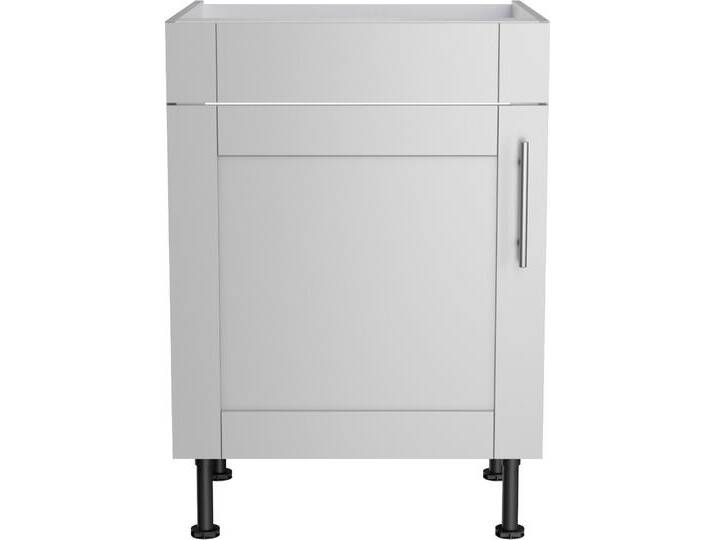 Spülenschrank KOCHSTATION KS-Ahus , grau (hellgrau matt, hellgrau), B:60cm H:87cm T:58,4cm, Schränke, Breite 60 cm von BAUR