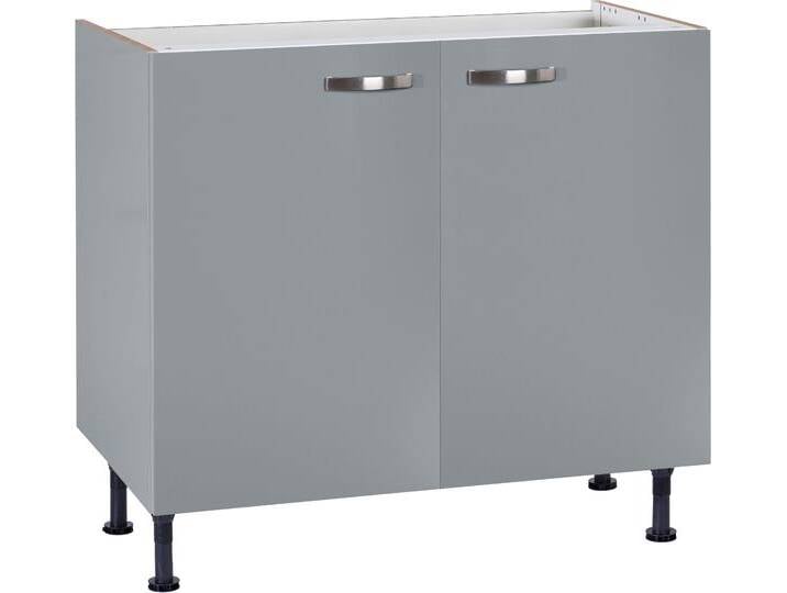 Spülenschrank KOCHSTATION KS-Cara , grau (basaltgrau, basaltgrau), B:90cm H:87cm T:58,4cm, Schränke, Breite 90 cm von BAUR