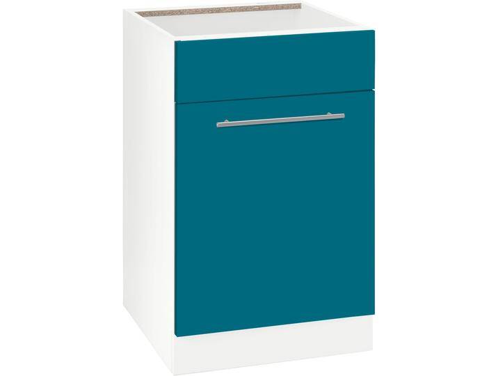 Spülenschrank WIHO KÜCHEN Flexi2 , blau (front: ozeanblau, korpus: weiß), B:50cm H:82cm T:57cm, Schränke, Breite 50 cm von BAUR