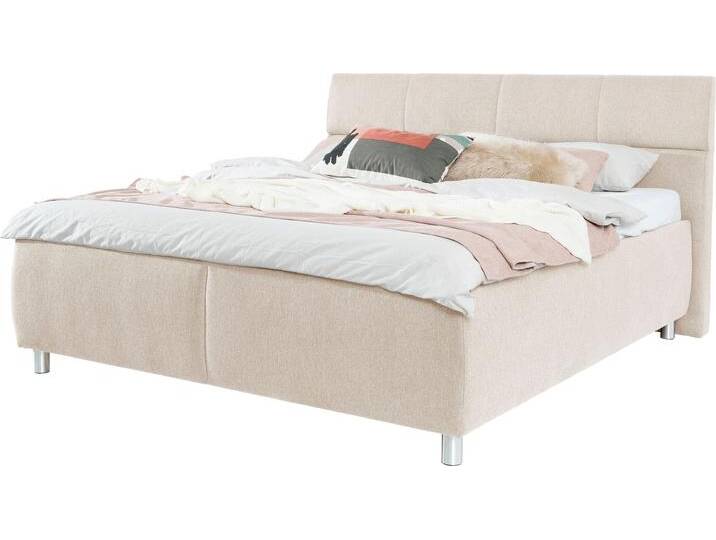 Stauraumbett ALINA Marike , beige (beige gcp 11), B:179cm H:112cm L:218cm, Chenille GCP (100% Polyester), Betten, inklusive Lattenrost, wahlweise mit Matratze in verschiedenen Größen von BAUR