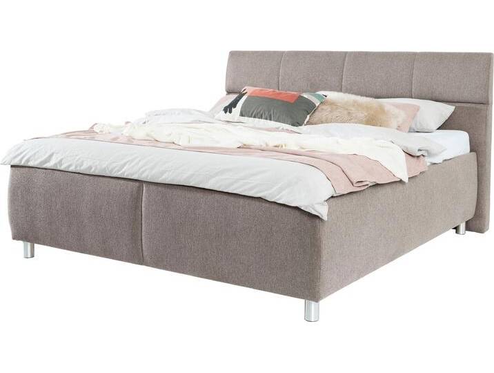 Stauraumbett ALINA Marike , braun (hellbraun gcp 42), B:199cm H:112cm L:218cm, Chenille GCP (100% Polyester), Betten, inklusive Lattenrost, wahlweise mit Matratze in verschiedenen Größen von BAUR