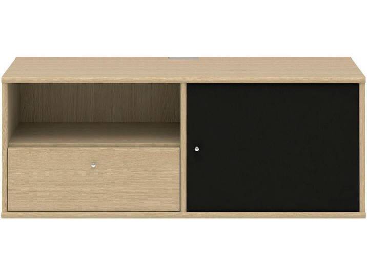 TV-Board HAMMEL FURNITURE Mistral Fernsehschrank, Medienmöbel, Hängend , weiß (eiche weiß pigmentiert), B:108cm H:42cm T:45cm, Sideboards, mit Tür mit Akustikstoff, Kabeldurchführung, Lowboard, B: 108 cm von BAUR