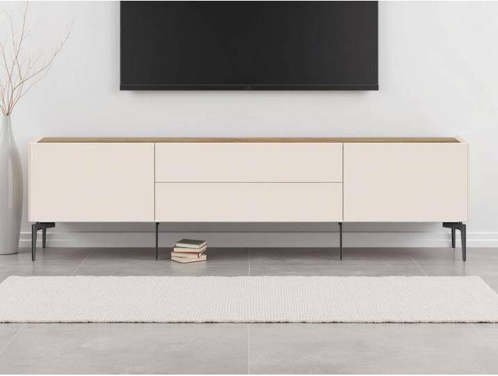 TV-Board PLACES OF STYLE Sky45 , beige (cashmere farbe), B:176cm H:37cm T:47cm, MDF, Spanplatte, Sideboards, Lackiert mit wasserbasiertem UV-Lack von BAUR