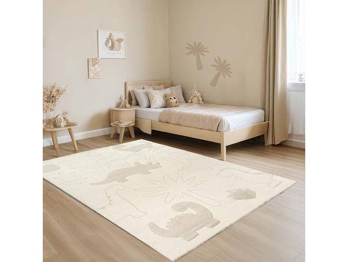Teppich MERINOS Eclipse kids Dinos , beige (cream), B:200cm H:14mm L:280cm, Polypropylen, Teppiche, Teppich für Kinderzimmer, Kinderteppich, Spielteppich, Pflegeleicht von BAUR