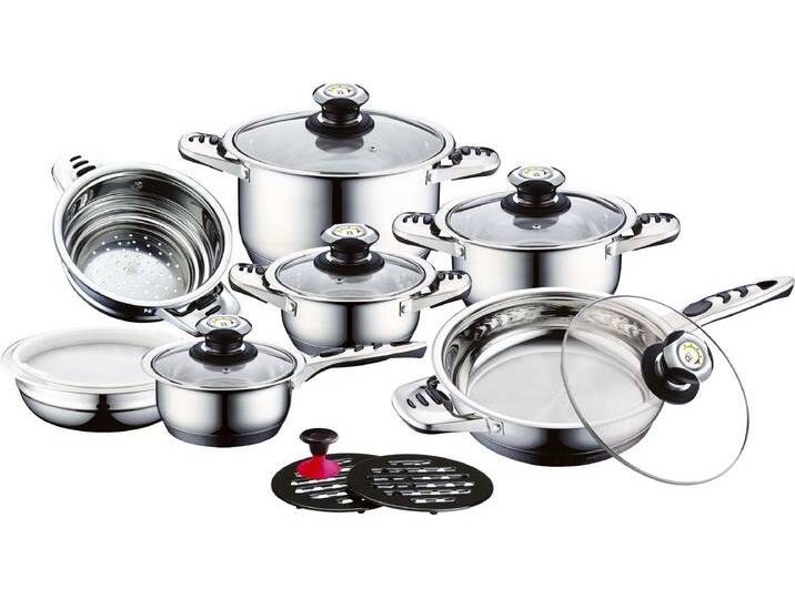 Topf-Set CS KOCH-SYSTEME Aurich , silber (silberfarben), Töpfe, 16-teilig, Induktion von BAUR
