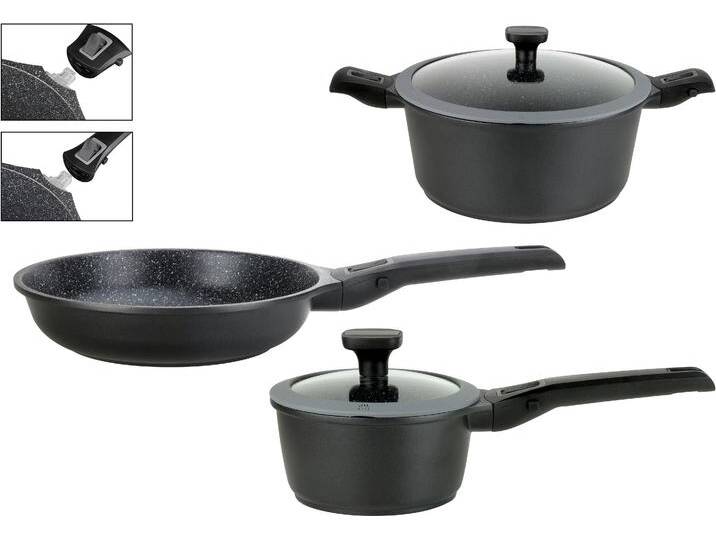 Topf-Set GSW Easy Click , schwarz, Töpfe, Induktion Topf-Set GSW Easy Click , schwarz, Töpfe, Induktion von BAUR