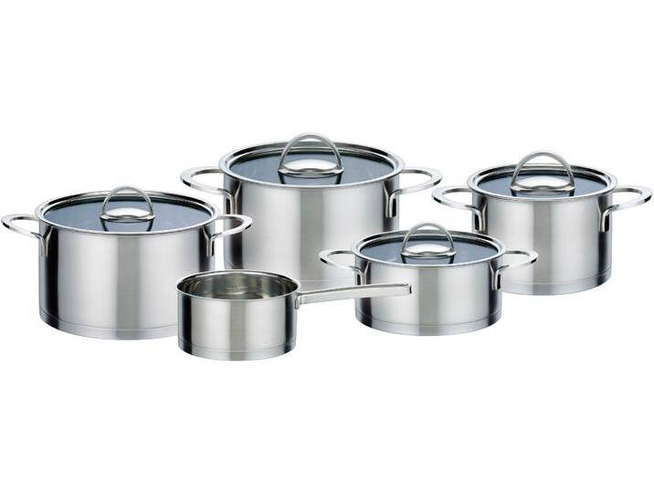 Topf-Set GSW Elegance , silber, Töpfe, handfreundliche Kaltmetallgriffe, Literskala. Induktion Topf-Set GSW Elegance , silber, Töpfe, handfreundliche Kaltmetallgriffe, Literskala. Induktion von BAUR