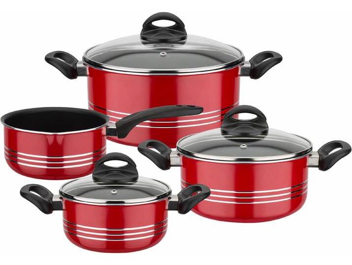 Topf-Set GSW Milano color , rot, Töpfe, extra starker FerroThermBoden, Induktion Topf-Set GSW Milano color , rot, Töpfe, extra starker FerroThermBoden, Induktion von BAUR