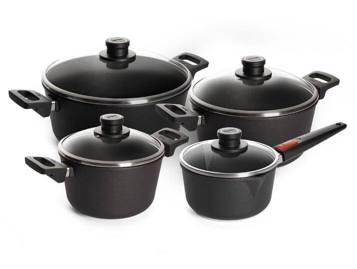 Topf-Set WOLL MADE IN GERMANY Nowo Titanium , schwarz, Töpfe, Induktion, Made in Germany von BAUR
