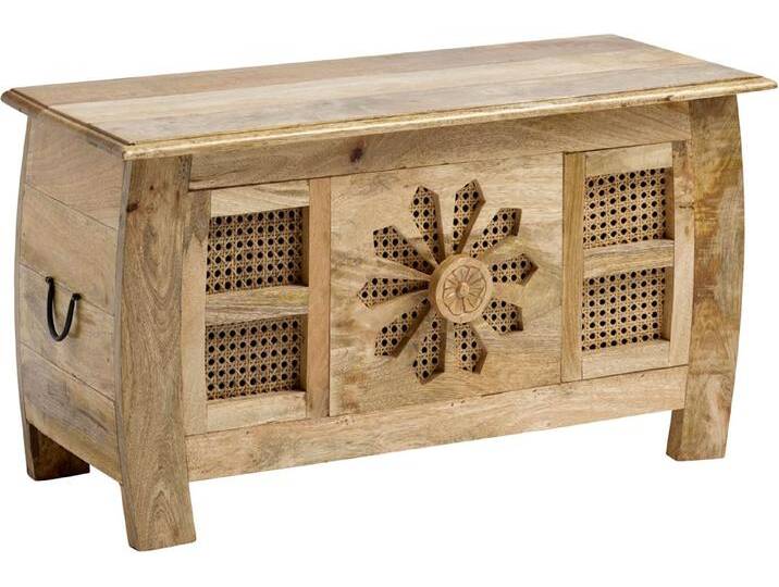 Truhenbank, beige (natur), B:85cm H:46cm T:35cm, Sitzbänke von BAUR