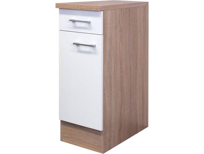 Unterschrank FLEX-WELL Samoa , weiß (weiß, sonoma eiche), B:30cm H:85cm T:57cm, Spanplatte, Schränke, (B x H x T) 30 x 85 x 60 cm von BAUR