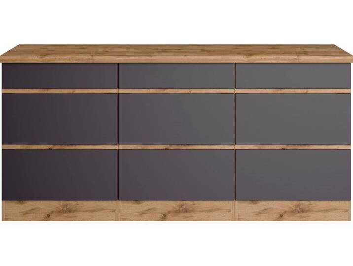 Unterschrank KOCHSTATION KS-Riesa , grau (matt grau), B:180cm H:86cm T:60cm, Holzwerkstoff, Schränke, Breite 180 cm, MDF-Fronten von BAUR