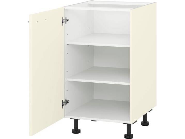 Unterschrank KOCHSTATION  KS-Scafa mit zwei Einlegeböden , beige (magnolia, nussbaum tabak), B:50cm H:75cm T:56cm, Schränke, in verschiedenen Breiten, wahlweise Türanschlag rechts oder links von BAUR