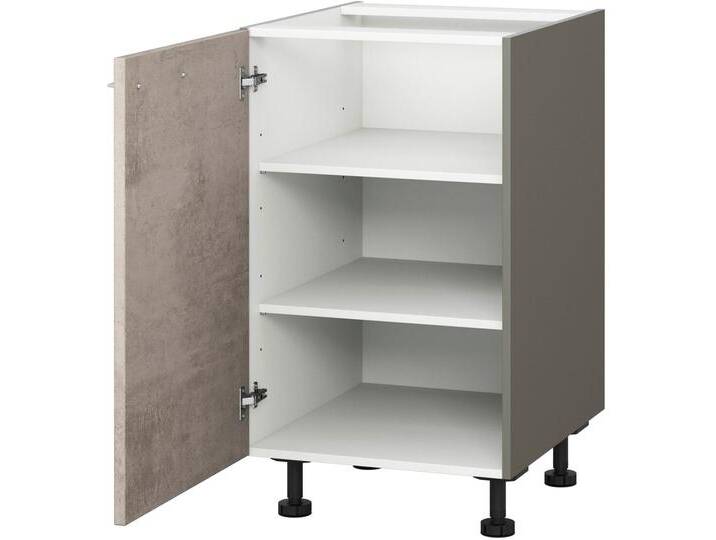 Unterschrank KOCHSTATION KS-Trea U40 , grau (betonfarben hell, anthrazit), B:40cm H:75cm T:56cm, Schränke, mit zwei Einlegeböden, Breite 40 cm, Höhe 75 cm von BAUR