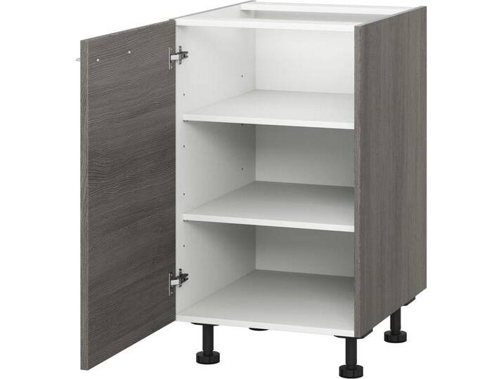 Unterschrank KOCHSTATION KS-Trea U40 , grau (eichefarben grau), B:40cm H:75cm T:56cm, Schränke, mit zwei Einlegeböden, Breite 40 cm, Höhe 75 cm von BAUR