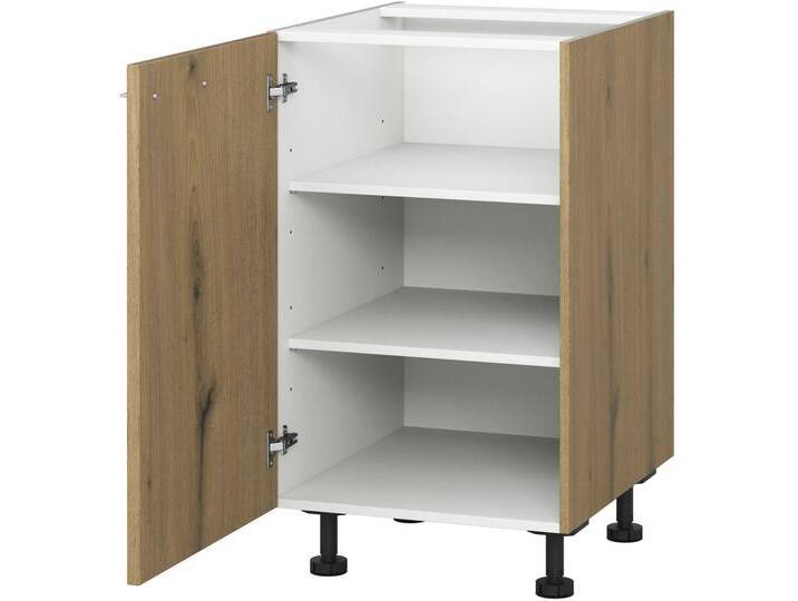 Unterschrank KOCHSTATION KS-Trea U50 , braun (eiche astig), B:50cm H:75cm T:56cm, Schränke, mit zwei Einlegeböden, Breite 50 cm, Höhe 75 cm von BAUR