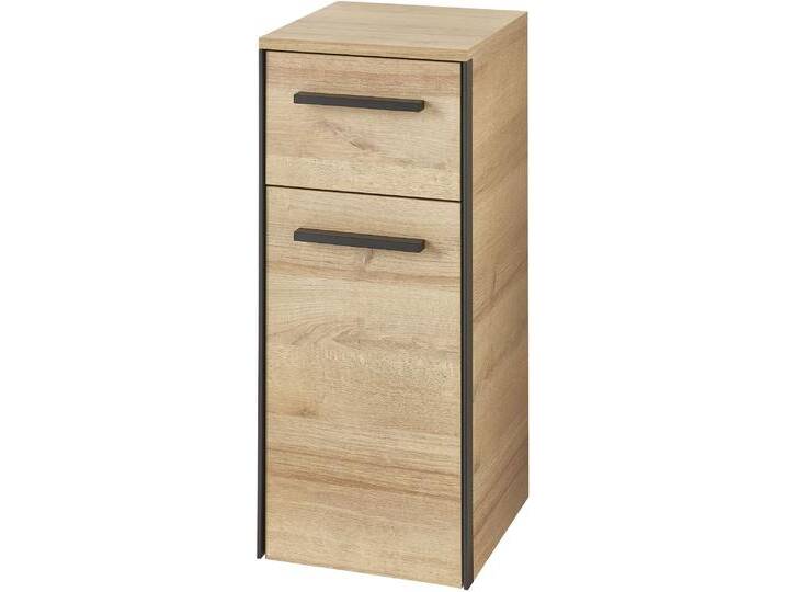 Unterschrank SAPHIR Quickset 395 Badschrank, 1 Tür, 1 Schublade, 30cm breit, Griff Schwarz , braun (riviera eiche quer nb), B:30cm H:72cm T:33cm, Spanplatte, Schränke, Badezimmermöbel inkl. Türdämpfer, Riviera Eiche quer Nachbildung von BAUR