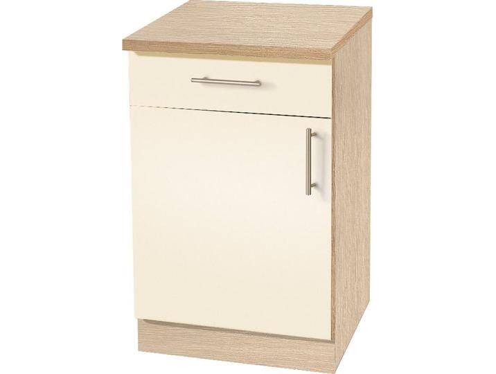 Unterschrank WIHO KÜCHEN Kiel , beige (front: magnolia, korpus und arbeitsplatte: sonoma eiche), B:60cm H:85cm T:60cm, Schränke, 60 cm breit, 60 cm tief von BAUR