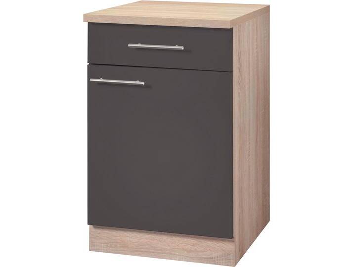 Unterschrank WIHO KÜCHEN Montana , grau (front und korpus: anthrazit, arbeitsplatte: sonoma eiche), B:40cm H:85cm T:60cm, Schränke, 40 cm breit von BAUR