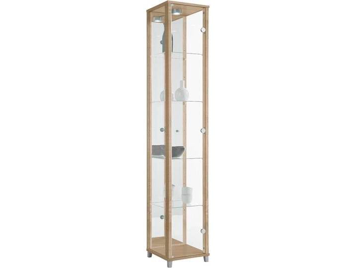 Vitrine FIF MÖBEL OPTIMA , braun (eichefarben sägerau), Sicherheitsglas ESG, Holzwerkstoff, Schränke, Standvitrine/Glasvitrine 1x Glastür,perfekt für Sammler,Sammlervitrine von BAUR