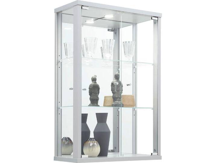 Vitrine FIF MÖBEL OPTIMA , silber, B:56cm H:82cm T:25,2cm, Sicherheitsglas ESG, Holzwerkstoff, Schränke, Hängevitrine/Glasvitrine 2x Glastür,perfekt für Sammler,Sammlervitrine von BAUR