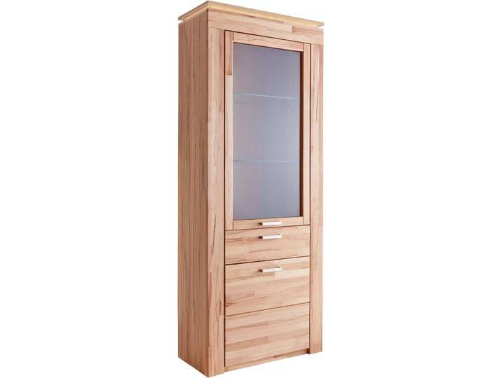 Vitrine VOGL MÖBELFABRIK, beige (kernbuche teilmassiv), B:82cm H:207cm T:40cm, Schränke, in 2 versch. Breiten, mit viel Stauraum, teilmassiv von BAUR