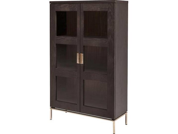 Vitrine WOODMAN Parlan , braun (dunkelbraun), Schränke, mit zwei Glastüren und Soft-Close-Funktion, Breite 148 cm von BAUR