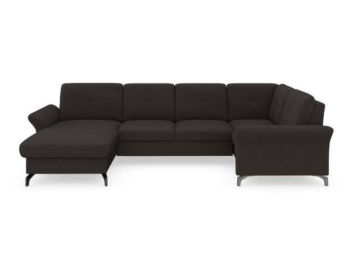 Wohnlandschaft PLACES OF STYLE Calando U-Form , grau (anthrazit), B:326cm H:91cm T:188cm, 98% Polyester 2% Polyamid, Sofas, wahlweise mit Bettfunktion, Bettkasten und Armteilfunktion von BAUR