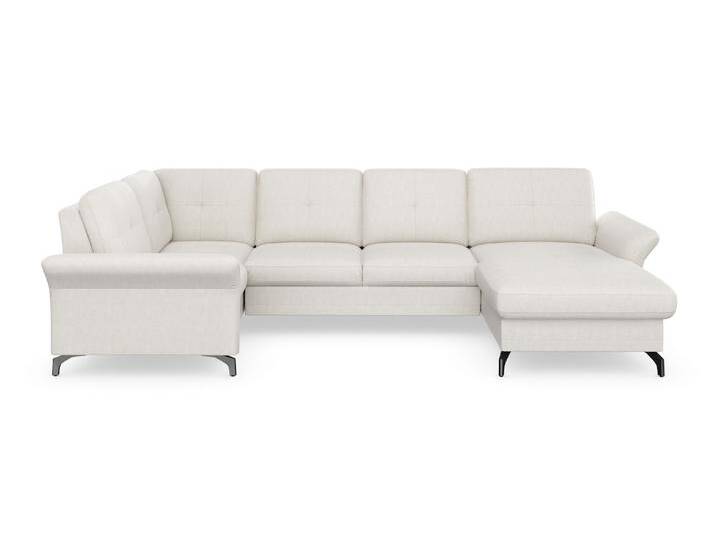 Wohnlandschaft PLACES OF STYLE Calando U-Form , grau (hellgrau), B:326cm H:91cm T:188cm, 92% Polyester 8% Polyamid, Sofas, wahlweise mit Bettfunktion, Bettkasten und Armteilfunktion von BAUR